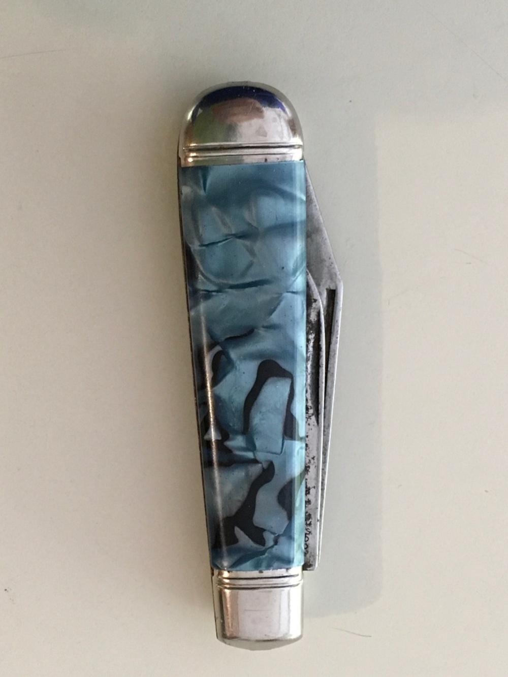 Vintage blue and silvertone Richards of Sheffield England pocketknife